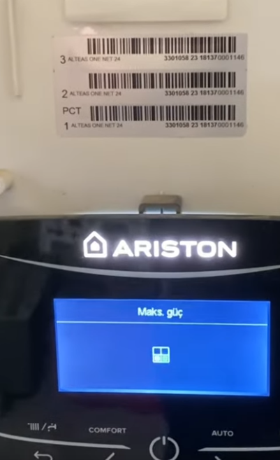 Ariston one condense xəta kodu E501.
